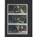 Malta.1977 Christmas strip of 3.Mounted Mint.May25