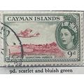 Cayman Islands QEII 1954 9d Scarlet & Bluish Gr...