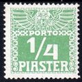 1908 AUSTRO-HUNGARY P.DUE Sg D71A 1/4pi YELLOW-...