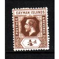 CAYMAN IS 1913 SG 40 1/4d BROWN M / MINT