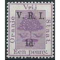 Orange Free State 1900 SG102 1d on 1d Purple Fi...