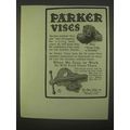 1922 Parker Vises Ad - When He Gets To Work