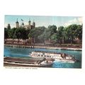 RIVER THAMES & TOWER OF LONDON . used postcard ...