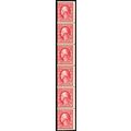 442, Mint NH 2¢ Coil Line Strip of Six Stamps C...