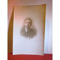UNKNOWN YOUNG MAN antique portrait b/w photogra...