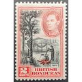 British Honduras: 1938-42 2c black & scarlet SG...