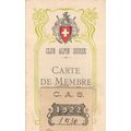 Club Alpin Swiss 1922 Switzerland Old Membershi...