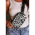 White Cheetah Print Multi Interlayer Zipped Cro...