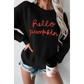 Black Hello Pumpkin Graphic Sweater