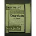 1902 Emerson Piano Ad - Inside the lid