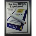 1980 Kent III Cigarettes Ad - Experience It