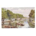 COLLEGE BARGES FOLLY BRIDGE, , OXFORD vintage p...