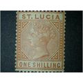 St Lucia QV 1885 1/- 1s Orange Brown Die 1 Wmk ...