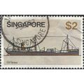 SINGAPORE, SHIP, Oil tanker, grey-brown 1980, $...