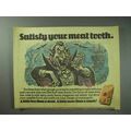 1978 Slim Jim Meat Snack Ad - Satisfy Your Meat Tooth