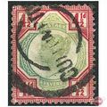 1887 SG206 4 1/2d Green & Carmine Fine Used CUL...