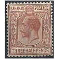 Bahamas 1934 SG117 1 1/2d Brown-Red Mounted Min...