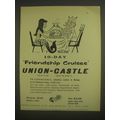 1958 Union-Castle Cruise Ad - 10-day friendship cruises union-castle
