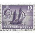 SINGAPORE, Elizabeth II, Tonkong, violet 1955, ...