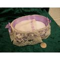 Lavender Lacy Crib with Cream Lace 1:12th scale...