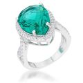 Laura 9.9ct Blue Green CZ Rhodium Classic Teard...