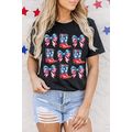 Black Stars and Stripes Bowknot Cowgirl Boots G...