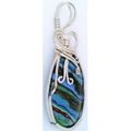 Rainbow CalSilica Sterling Silver Wire Wrap Gem...