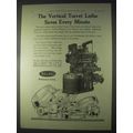 1922 Bullard Vertical Turret Lathe Ad - Saves