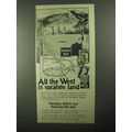 1922 Burlington Route Railroad Ad - All The West