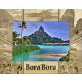 Bora Bora Laser Engraved Wood Picture Frame Lan...