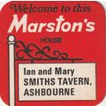 BEER MAT - MARSTONS BREWERY - SMITHS TAVERN, AS...