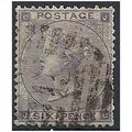 1862 SG84 6d Lilac Wmk EMBLEMS Good Used "JC"...
