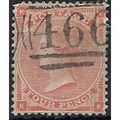 1862 SG82 4d Pale Red (Hair Lines) Fine Used Ni...