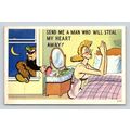 Send Me A Man - Comic, Humor Postcard