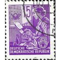 GERMAN DEM REP, 5 year plan, Teletypist (dots),...
