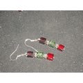 Beautiful unusual purple red & green cube dangl...