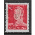 ARGENTINA REP 1954 40c RED SAN MARTIN SG 863 FI...