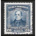 VENEZUELA 1946 20c BLUE ANDRES BELLO SG718 FINE...