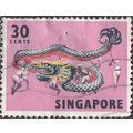 SINGAPORE, Dragon dance, violet 1968, 30c, #3