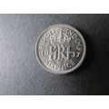 1937 GEORGE VI SILVER SIXPENCE FREE POST. AE