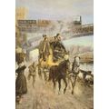 German Upper Class Victorian Stage Coach Painti...