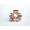 Small mini rose gold flower shaped hair claw cl...