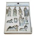 10 Piece Porcelain Nativity Beautifully Handpai...