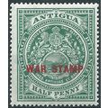 Antigua 1916 SG53 1/2d Green War Stamp (Red) Mo...