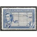 Cayman Islands 1947 SG121a 3d Bright Blue Mount...