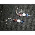 Smaall silvered red white blue swing dangle lev...