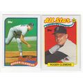 Lot of Two 1989 Topps Roger Clemens baseball ca...