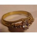 Marquise Engagement Ring Cubic Zirconia Accent ...