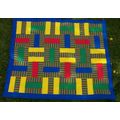 Three Strip Rail Baby Lap Quilt 0015 Bright Col...