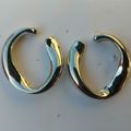 Twisted Hoop Pierced Earrings Silver Plated 1"